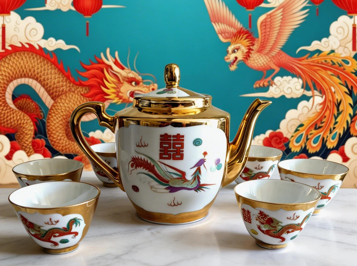 Dragon Tea Set In Collectible Chinese Teapots & Tea Sets 1900-Now