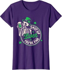 St. Patrick's Day Drinking Shuts Up Live Fine Ladies' Crewneck T-Shirt