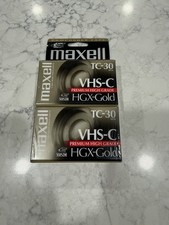 Maxwell VHS-C TC-30 HGX-Gold Premium High Grade Video Tapes  New Sealed,2 Pack