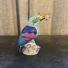 Rare Herend Blue Fishnet Kingfisher with red fish 265. Great condition 