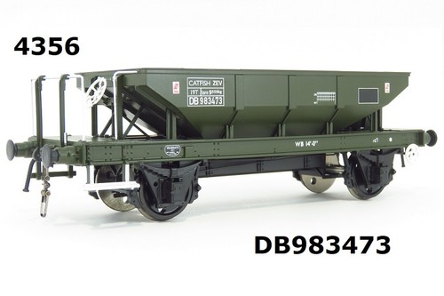 Heljan 4356. ZEV Catfish Ballast Hopper Wagon DB983473 in BR Olive Livery Late | Condition: New