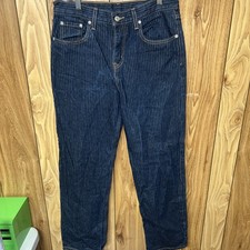 Levi's Women's Low Pro Irregular Pinstripe Blue Denim Jeans 28x30