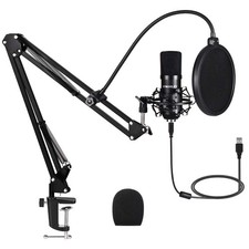 USB Streaming Podcast PC Microphone: Professional Computer Mic 192kHz/24bit S...
