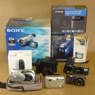 Job Lot 9 x Cameras / Camcorders Canon Fujifilm Sony JVC etc.