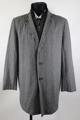 Canda schwarz-grauer Kurzmantel Herbst/Winter Gr.52/L Polyacryl Polyester Wolle - Bild 1 von 4