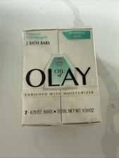 Olay Oil of Olay Sensitive Skin Bath Bar Soap 2 Bars Unscented New 4.75oz 1990