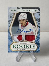 2023-24 Upper Deck Artifacts Marco Kasper Red Wings Rookie Dual Patch Auto /45!!