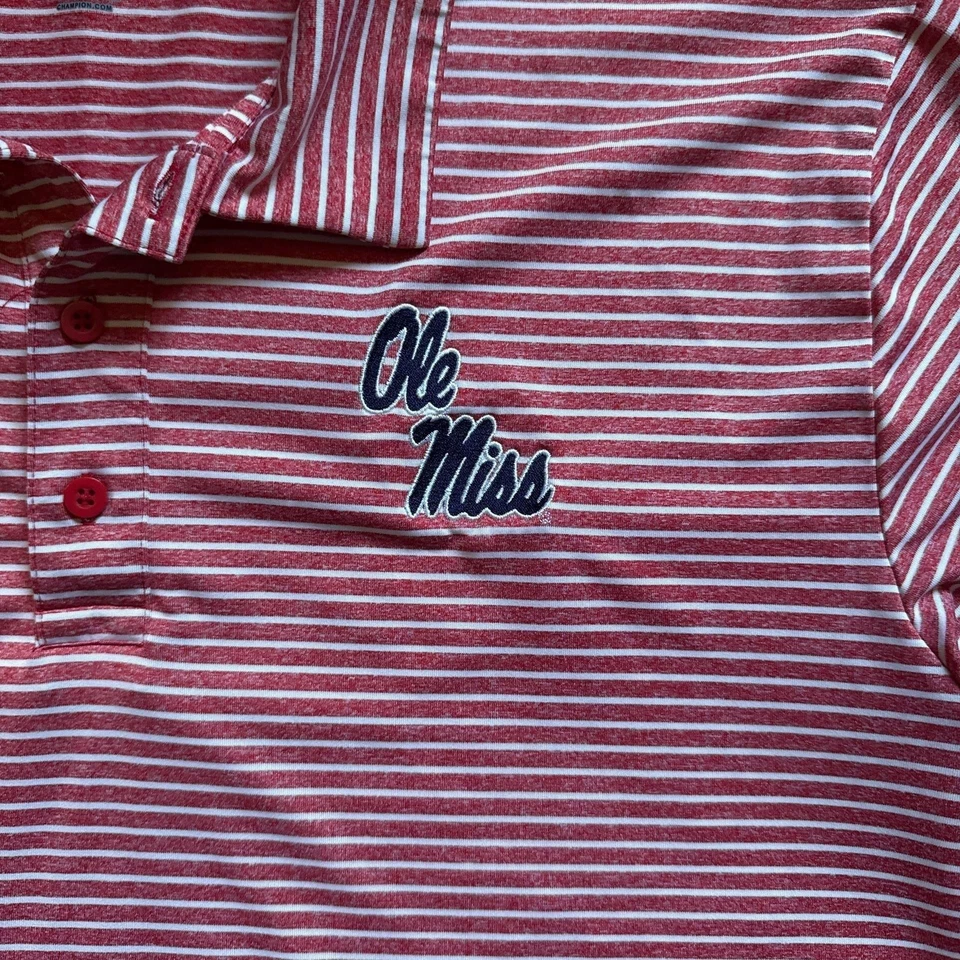 Ole Miss университета красный и белый в полоску рубашка-поло - Изображение 2 из 4