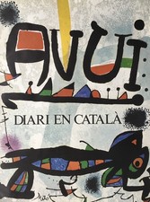 Ausstellungsplakat Miro Lithografie Diari En Català signiert