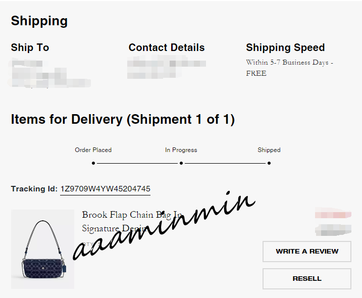 Coach Brook Flap Chain Bag in Signature CAT60 Denim & Leather for