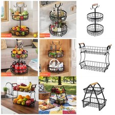 Fruit Storage Baskets Holder Countertop Kitchen Bread Vegetable Fruit Bowl Rack