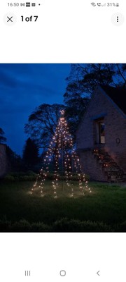 Cox & Cox Outdoor Leuchtbaum Turm 3m hoch, NEU im Karton. 300 Lichter, 16m Kabel