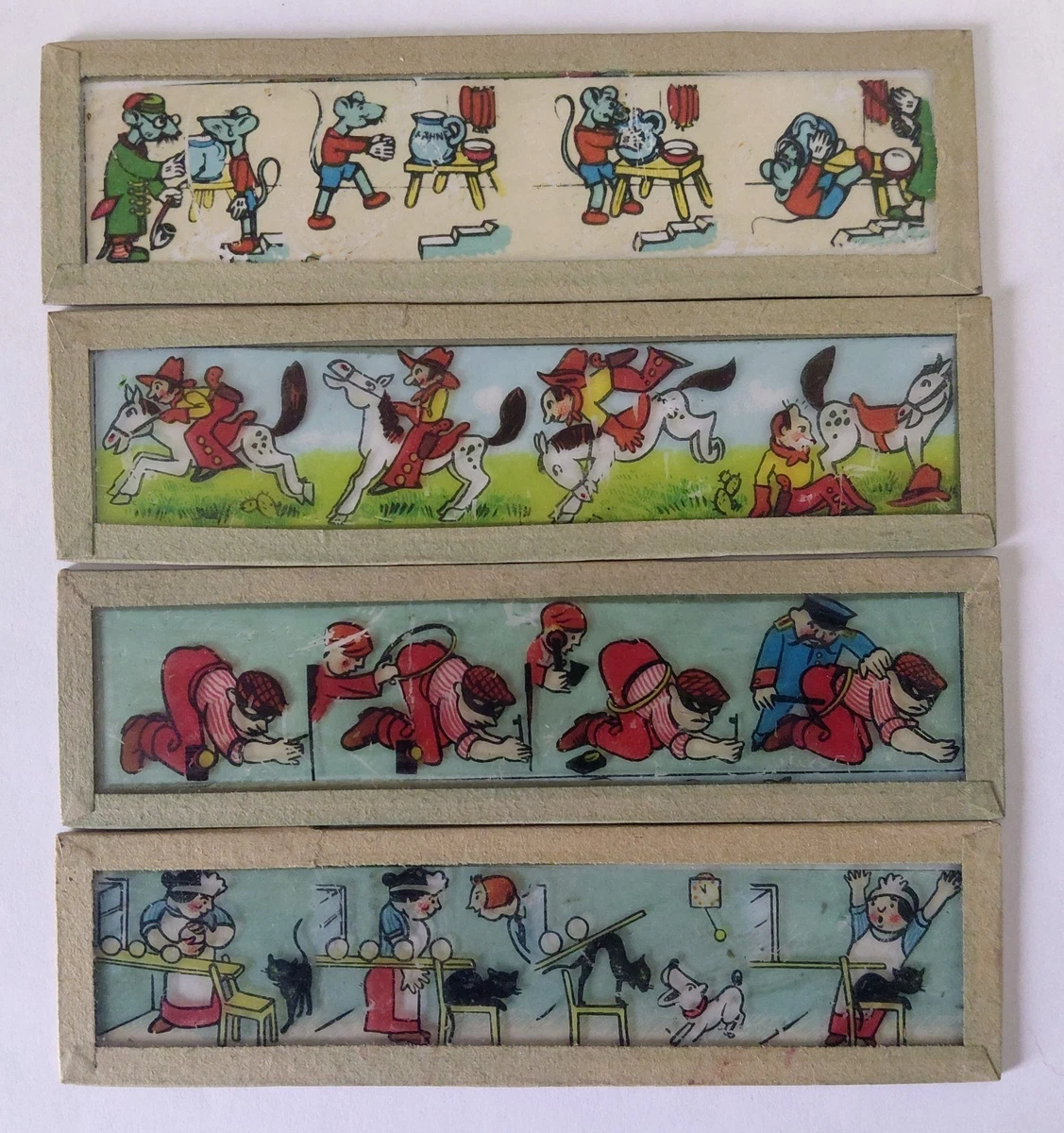 8 Plaques En Verre Pour Lanterne Magique – Thème Cirque (réf. 60683)