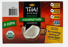 Thai Kitchen Organic Coconut Milk Unsweetened 6 Count x 13.66 Fl Oz EXP 02/2027
