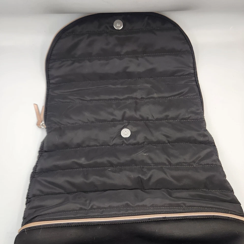 Stella & Dot Crush It Backpack Black Quilted Puffer Yoga Bag Mat Strap Pocket - Image 2 of 4