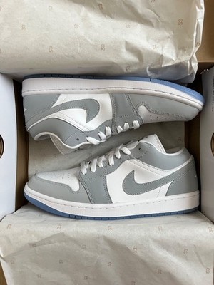 Size 10.5W - Jordan 1 Low White Wolf Grey Wmns (Brand New In Box