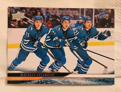 24-25 Upper Deck Extended Series Macklin Celebrini Triple Exposure Rookie Card 