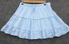 Alelly Tiered Festival Mini Skirt S Floral Skater Flowy Indie Fairycore Coquette