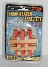 Classic Games Brain Teaser 3-D Interlocking Real Wooden Puzzle NEW Ages 6