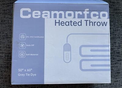 Heated Blanket Throw - 50''x60'' Fast Heating Flannel Bed Electric Blankets Throw