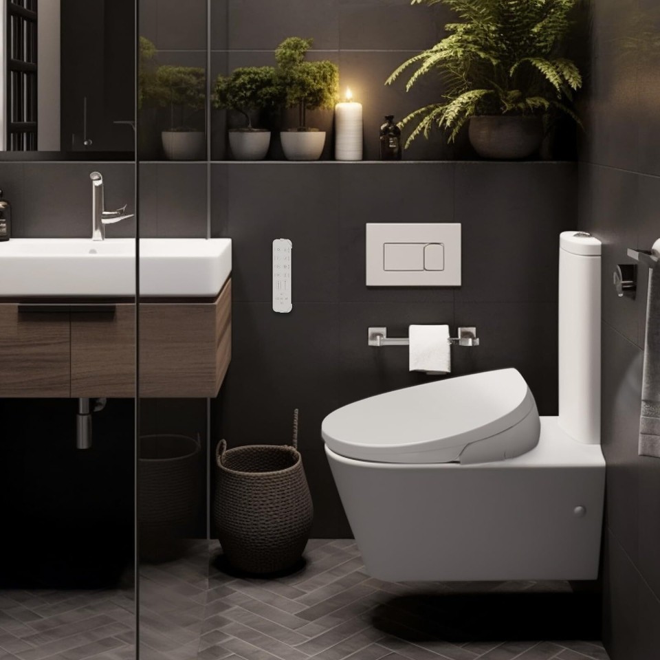 Electric Bidet Toilet Seat, Elongated Vshaped Heated Bidet with Dryer