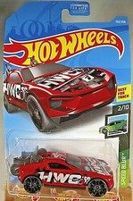2019 Hot Wheels #132 Speed Blur 2/10 RISE 'N CLIMB Red w/Gry Whls Black Trap5 Sp