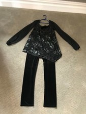Le Pink 2-Piece Long Sleeve Black Dressy Outfit in Girls Size 14