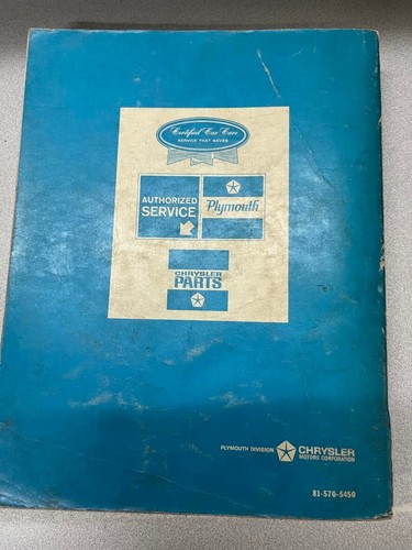 1965 Plymouth Fury Belvedere Valient Barracuda Shop Service Technical Manual - Picture 5 of 6