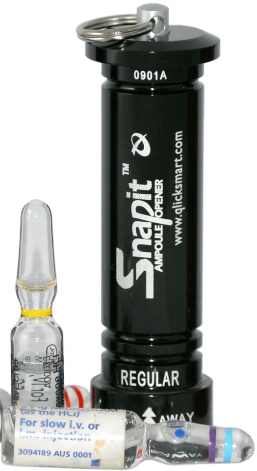Qlicksmart Snap It Trolley Edition Regular Black Ampoule Opener Glass VialSafety