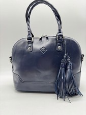 PATRICIA NASH Chia vintage leather dome satchel crossbody bag - Oceano Navy USED