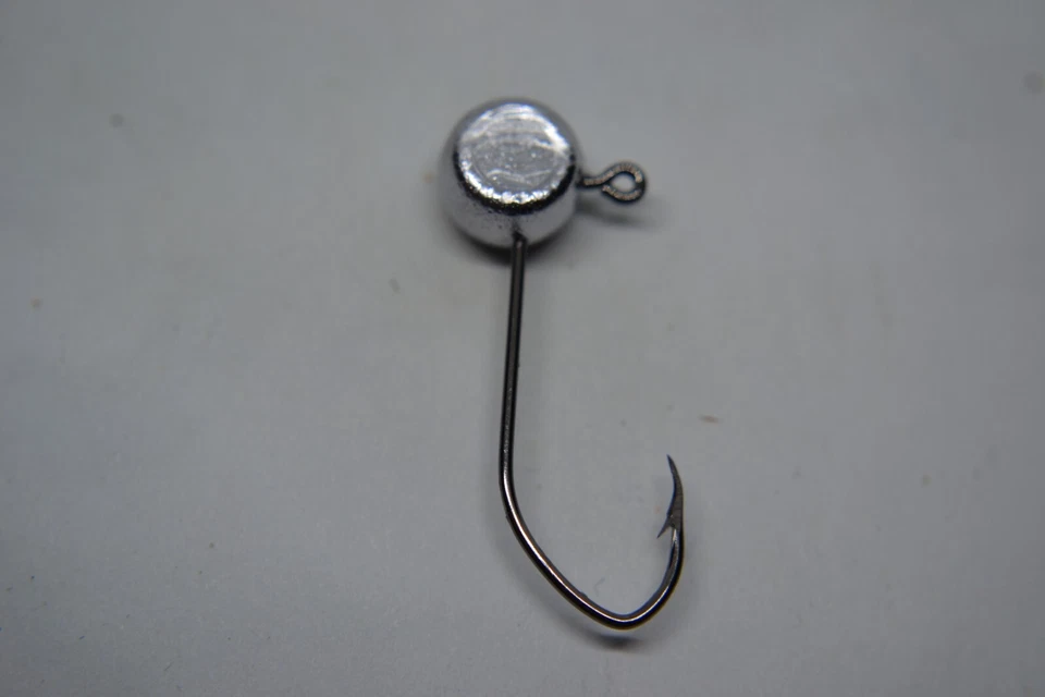 JASONS TACKLE 1/8 FREE STYLE / PILL HEAD JIG HEAD #2 BLACK MUSTAD SICKLE JIG TYING 100