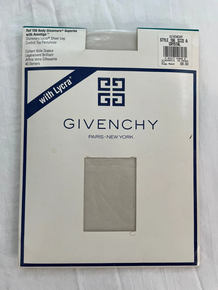 2 винтажных блестящих колготки Givenchy с контролем цвета крема и хрусталя размер A - Изображение 2 из 4