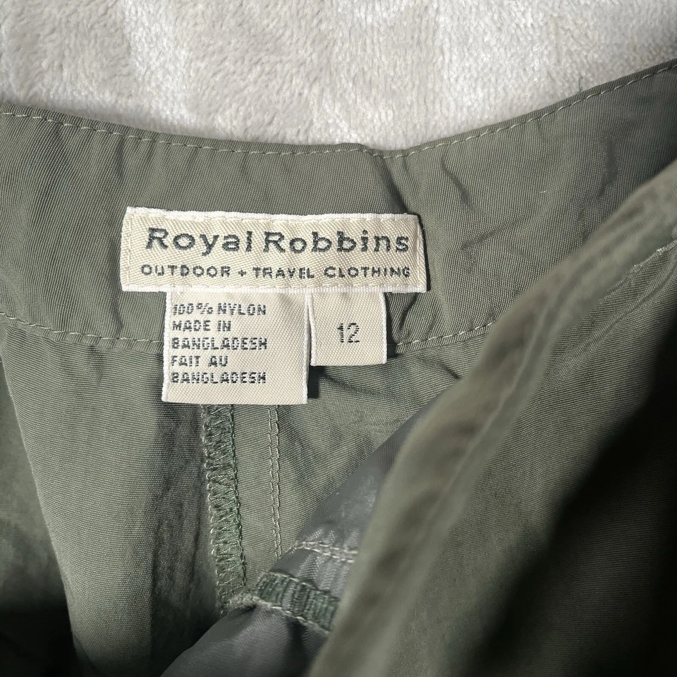 ROYAL ROBBINS Nylon Shorts Sz 12 Pockets Stretch Hiking Outdoor Fishing Khaki - Image 3 of 4