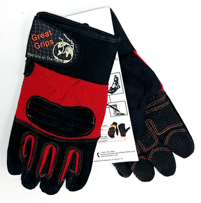Great Grips Black/Red XL Pigskin Leather Gloves Wrist Fastening new with tags