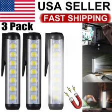3X Mini LED Flashlight Magnetic Work Light Rechargeable Medical Pen Pocket Light