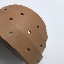 Nine West British Tan Faux Vegan Leather Narrow BELT Womans Sz Medium 3/4” Wide