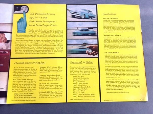 1956 Plymouth Belvedere Savoy Plaza Suburban Original Car Sales Brochure Foto 2 de 4