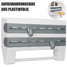 4-in-1 Küchenrollenspender Wand-Rollenhalter Frischhaltefolie Schneidabroller