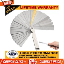 32x Blade Feeler Gauge Dual Metric & SAE Reading Combination Gap Thickness Gfqxw