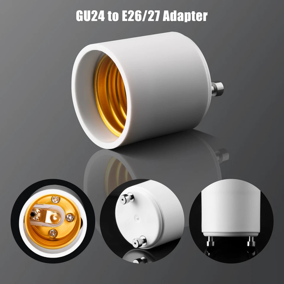 GU24 a E27/E26 Tornillo Luz LED Lámpara Bombilla Base Adaptador Enchufe Convertidor Adaptador Foto 3 de 4