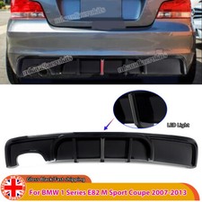 For BMW 1 Series Coupe E82 Black Rear Diffuser Lip Valance W/LED M Sport 2007-13