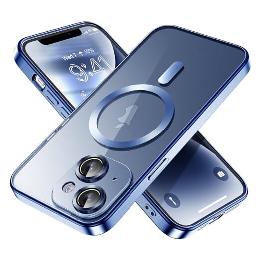 Case [Full Camera Lens Protection][Compatible with MagSafe] for iPhone 14 Blue