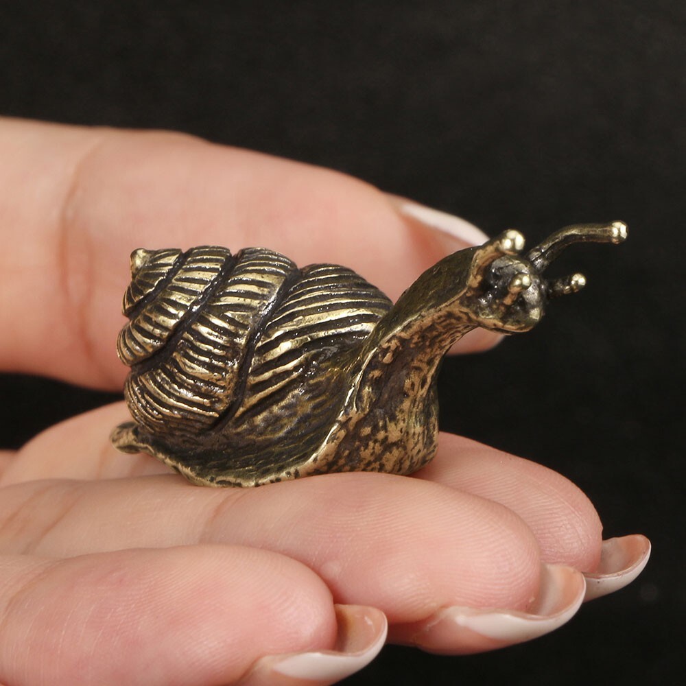 Brass Snail Statue Ornament Insect Animal Statue Toys Desktop Decoration*