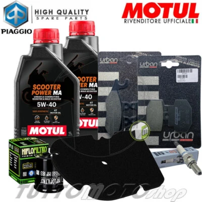 MOTUL - HIFLO - NGK - BRAKING Tagliando PIAGGIO Vespa 300 GTS Super 2008-2016 Motul + Filtri Candela Pastiglie