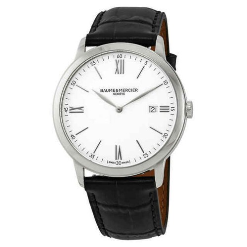 NEW Baume & Mercier Classima St. Steel Men's Quartz Leather NEW Baume & Mercier Classima St. Steel Men's Quartz Leather