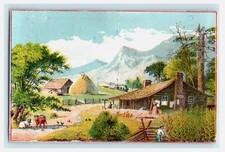 The Globe Waterbury CT Clothing House - Farming Mountain Scene Cows 