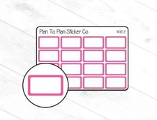 1432-2~~Dark Pink Half Boxes Planner Stickers.