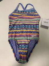 Dolfin Uglies Girl's Swimsuit Size 8 One Piece Multi Color NWT-Poly/Spandex mix