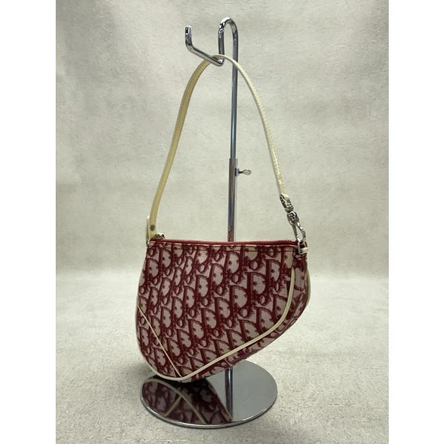 Sac bandoulière Christian Dior trotteur selle sac à main pochette toile bordeaux 