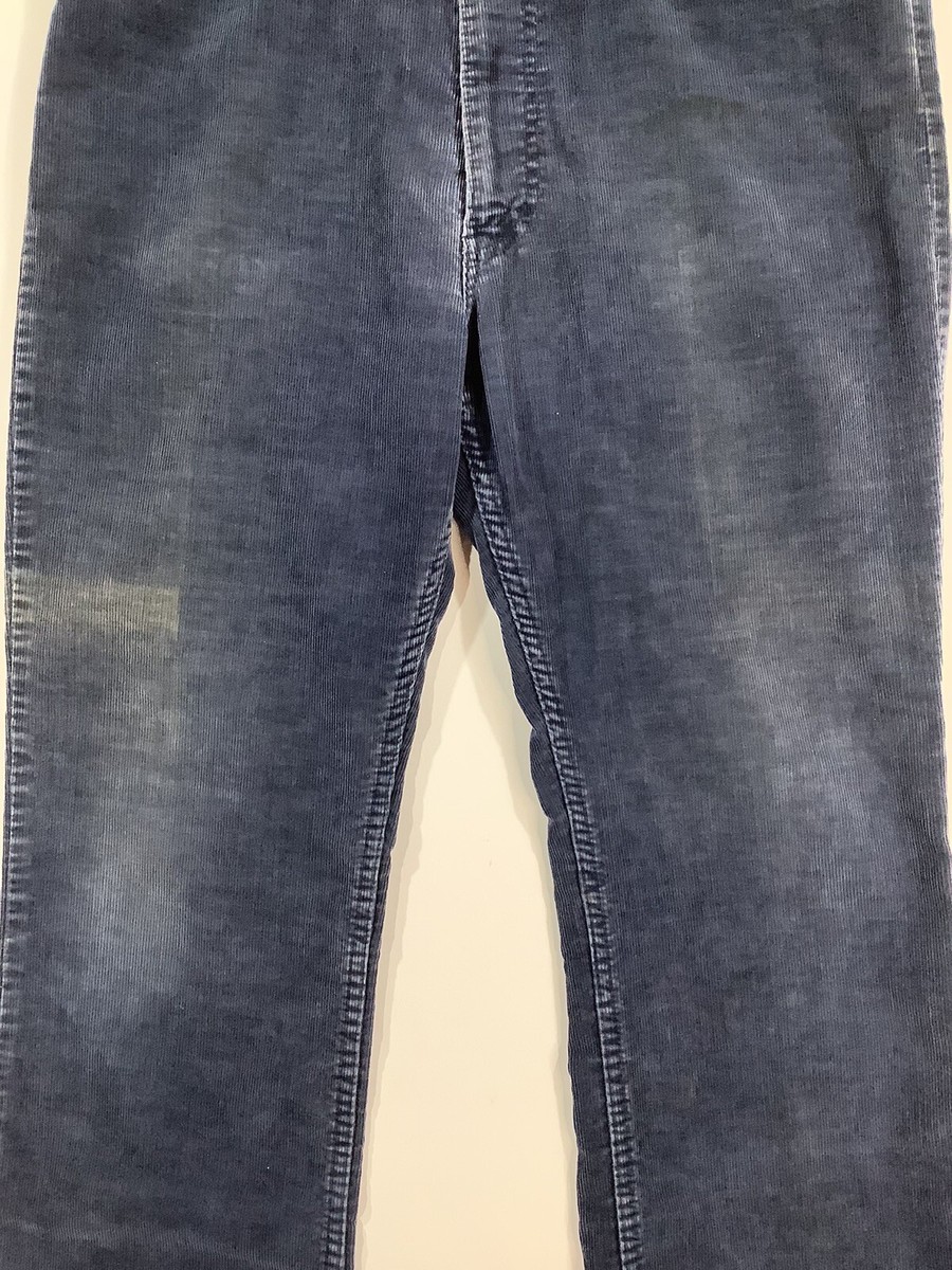 Vintage 80s Levi's 517 Blue Faded Grunge Corduroy Flare Leg Pants